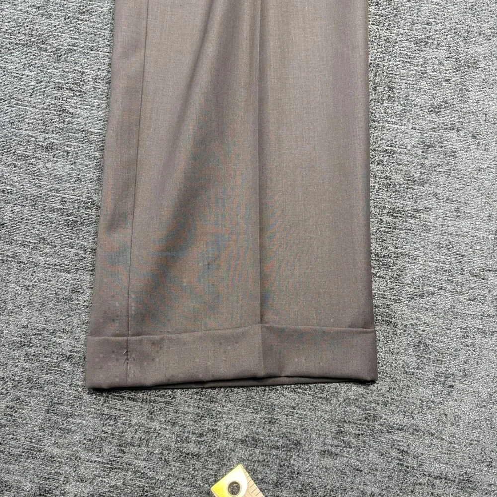 Lauren Ralph Lauren Dress Pants Mens 38 Brown Pleated Cuffed Trousers 1207